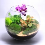 Frasco con orquídeas