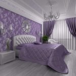 Interior en colores blanco y lila.