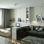 Sala de estar con dormitorio