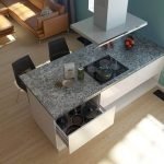 Isla de cocina con panel