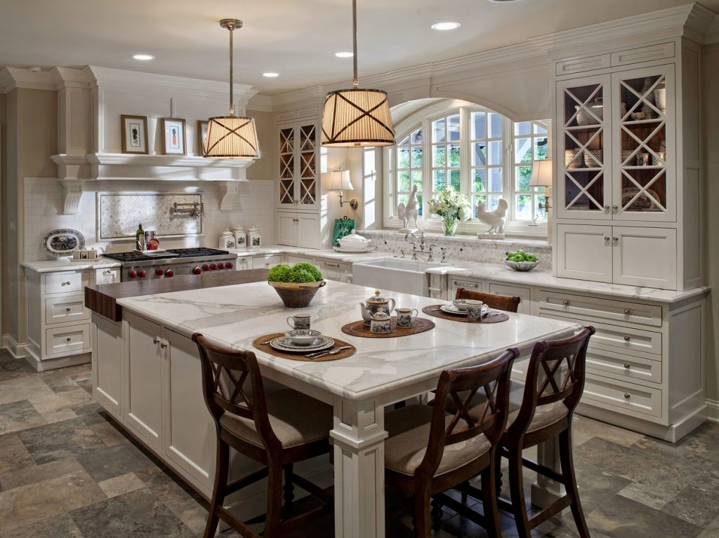 Isla de cocina de estilo americano