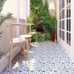 Azulejos en el piso del balcón