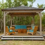 Gazebo con techo a dos aguas