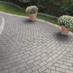Camino de hormigón en el patio