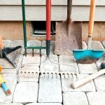 Herramientas para colocar losas de pavimento