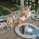 Decoración de mesa de conchas marinas