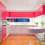 Cocina de color rosa brillante