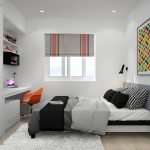 Dormitorio con interior blanco
