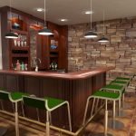 Barra de bar en la cocina