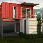 Casa modular de dos pisos.