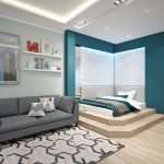 Podio en el interior del dormitorio.