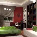 Dormitorio con diseño de puesto de trabajo.