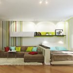 Salón interior con cama