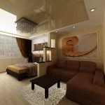 Partición para zonificar el dormitorio y la sala de estar.