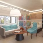 Zonificación de la sala de estar y la guardería.