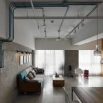 Muebles tipo loft en el interior.