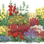 Diseño de jardín con jardín de flores.