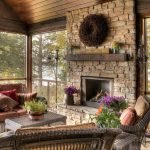 Veranda con chimenea