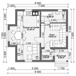 Disposición de una casa con escalera