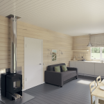 Sala de estar con chimenea