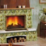 Revestimiento de chimenea verde