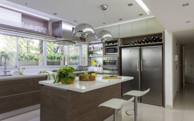La disposición de los muebles en la cocina.
