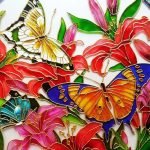 Flores y mariposas