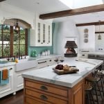 La combinación de colores en la cocina.