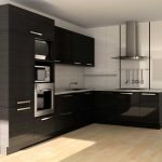 Interior de cocina negro