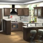 Cocina en forma de U con barra de desayuno