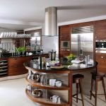 Cocina con isla redonda