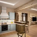 Diseño de interiores cocina-sala de estar