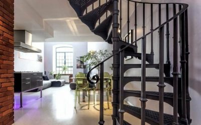 Escaleras de caracol: opciones de diseño, montaje e instalación.