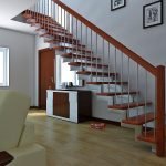 Escalera de metal con una trenza.