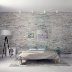 Lámpara de pie en el dormitorio