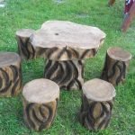 Mesa de cáñamo y silla