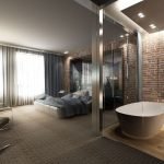 Cama grande en el apartamento