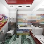 Azulejos brillantes en el baño