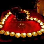 Velas y vino