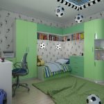 Motivos de fútbol en el interior.