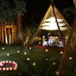Cena romantica en la naturaleza