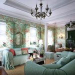 Muebles verdes en la sala de estar