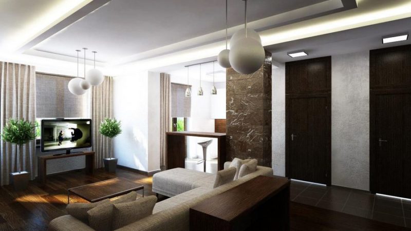Layout ng 3 silid apartment