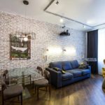 Salón con muebles luminosos.