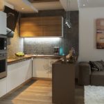 Muebles de cocina con encimeras de madera.
