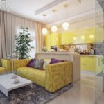 Muebles amarillos en la cocina